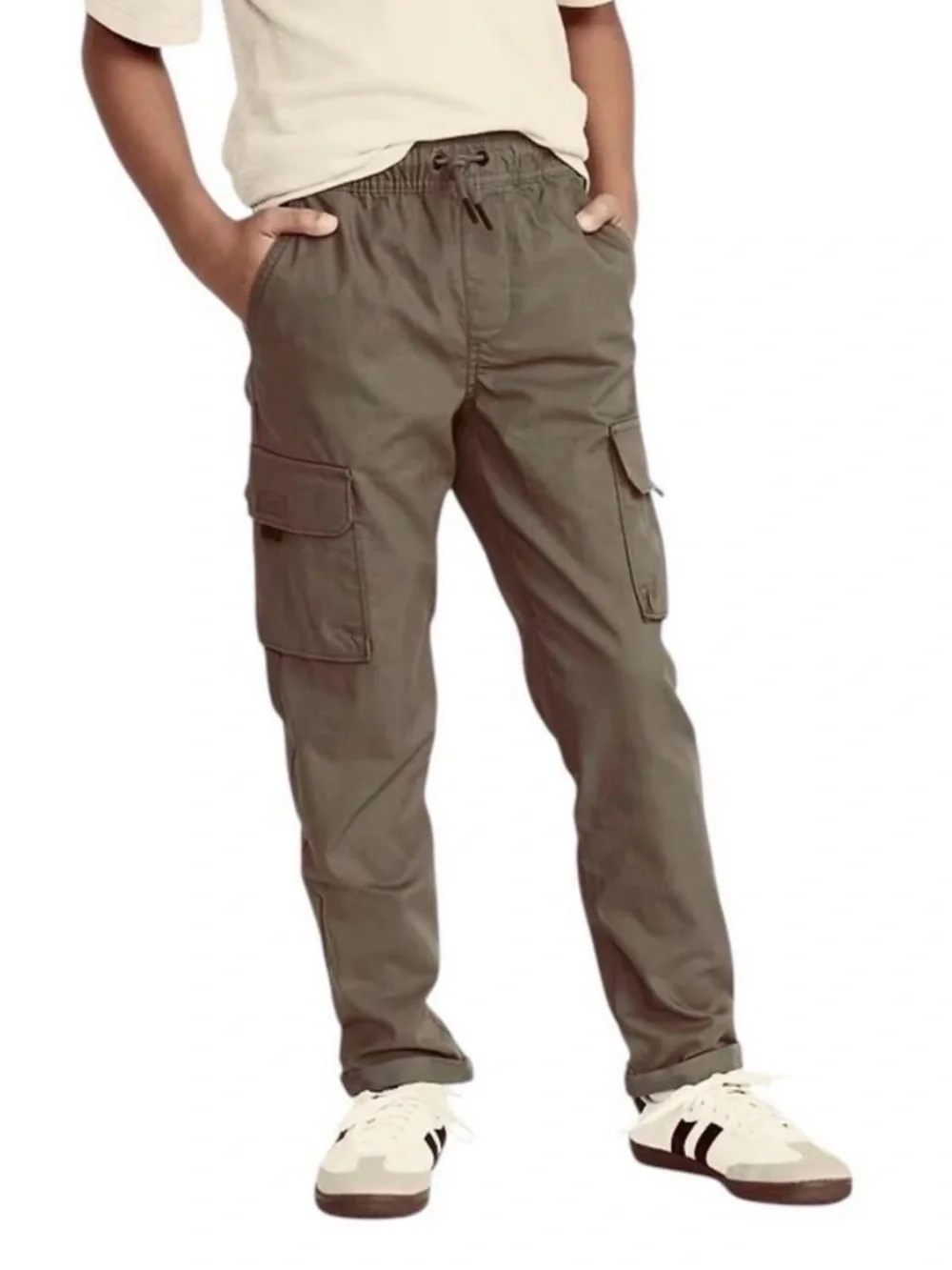 Old Navy Boys Tech Taper Cargo Pants Size L (10-12) Quick Dry Elastic Waist